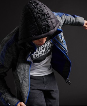 Superdry Limited Edition Hybrid Borg SD-Windcheater Férfi Kabát Fekete | ZGUQC9601